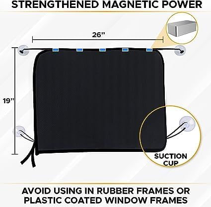 EcoNour Magnetic Car Sun Shade Side Window (2 Pack) | Rear Window Sun Shade | Blocks Harmful UV Rays | Ensures Privacy Protection | Baby Travel Accessories | Magnetic Curtain for Baby and Kids - Image 4