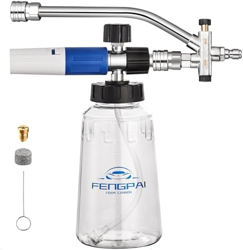 Foam Cannon for Pressure Washer with Dual Connector Accessory, FENG PAI Dual Lance Soap Cannon, Double Tip Soap Attachment for Foam Blaster, 1/4" Quick Connect, 3600 PSI by FENGPAI