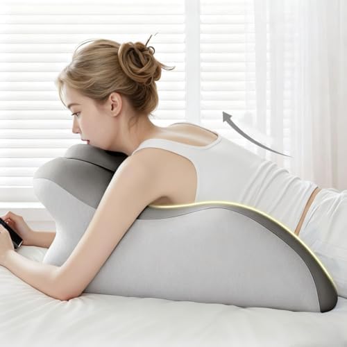 Memory Foam Ergonomic Wedge Pillow, Reading Pillow in Bed, Prone Sleeping Pillow, Ergonomic Support for Back Pain, Acid Reflux and Sitting up, Ideal Choice for Massage. (Bule) - Image 5