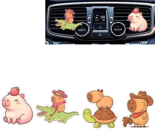 Cute Car Air Freshener Clips,Capybara Car Vent Clip,Car Vent Decoration Accessories,Auto Air Conditioner Clip,Automotive Interior Decoration Gifts for Girls and Women by Cinpudo