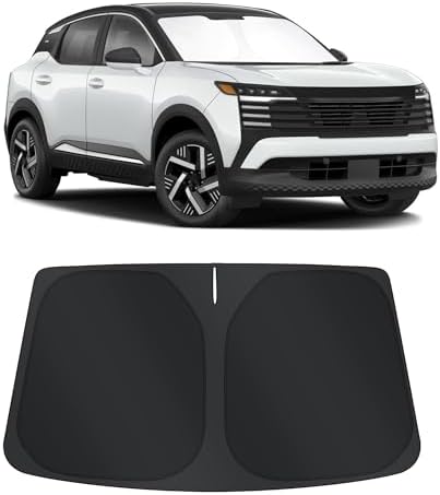 TINGLU Sun Shade for Nissan Kicks 2025 2026 Accessories Windshield Sun Shade Window Shade UV Rays Protection Sun Visor Cover with Steering Wheel Sunshade Storage Bag by TINGLU