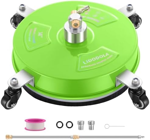 LidoDola 14'' Pressure Washer Surface Cleaner Green, Power Washer Accessory by LidoDola