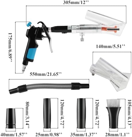 2in1 Car Cleaning Gun Detailing Dry Air Blow Gun & Vacunm Gun for Car - Image 2