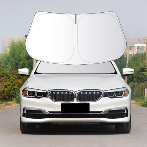 Front Windshield Sun Shade Custom Fit Compatible for BMW 5 Series 528i 535i 530i 525i 540i 520i 530e 545i 550i 535d 2011-2020 Sunshade Foldable UV Ray Reflector Visor Accessories Cover Reflective by akarin