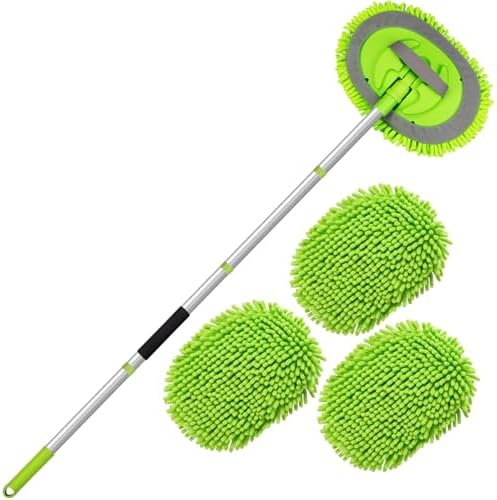 HIPPIH 62" Car Wash Brush kit with Long Handle & 3 Scratch-Free Refill Mitt by HIPPIH