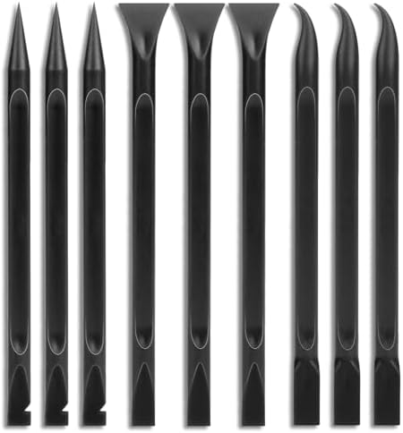 Crevice Cleaning Tool, 9 PCS Carbon Fiber Plastic Scraper Tool Car Detailing Brush Set Non-scratch Multi-purpose Scraper for Clean Small Narrow Spaces and Gaps, Remove Stickers Labels Oil Stains Dirt by Mozeat+Lens