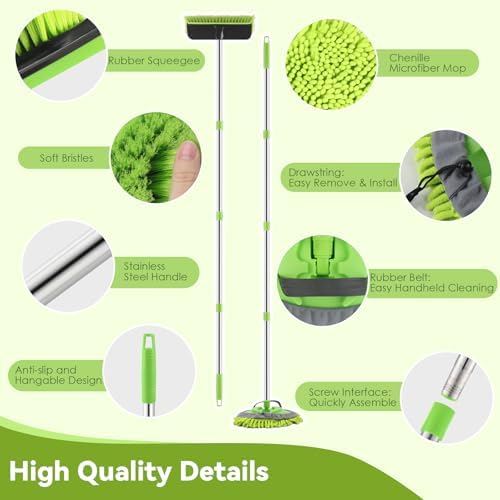 2 Pack Car Wash Brush with 62" Long Handle for Exterior Truck, RV, Boat - Image 4