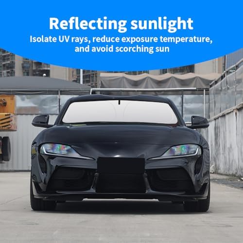 Front Windshield Sun Shade Custom Fit for Toyota Supra 2020-Present Sunshade Foldable UV Ray Reflector Sun Visor Protector Accessories Shield Cover Reflective (for Toyota Supra 2020-Present) - Image 2