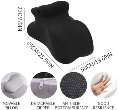Ergonomic Memory Foam Wedge Pillow for Intimacy and Comfort Multi Purpose Body Support for Couples Pregnancy and Sleeping Positions Hypoallergenic Cover（A Luxurious Gift for his Wife-Black） - Image 2