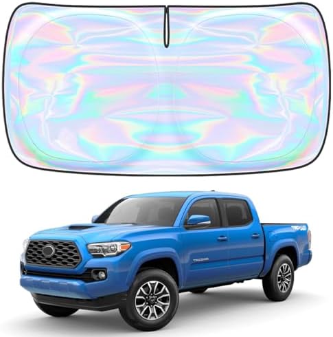 for Toyota Tacoma 2016-2023 2024 2025 2026 Windshield Sun Shade Cover - Custom Fit Toyota Tacoma 4 Layers SunShade Foldable Front Window Sunshade Sun Visor Protector Block UV Rays Keep Your Car Cooler by Unknown