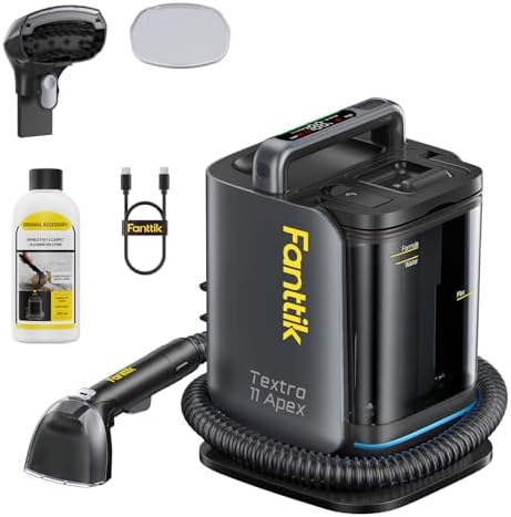 Fanttik Textra 11 Apex Cordless Carpet and Upholstery Cleaner, Self-Cleaning Tool, 150W Brushless Motor, 2 Cleaning Modes, Light-Duty Portable Spot Cleaner for Car, RV Interiors, Sofas, Area Rugs by FANTTIK%C2%AE