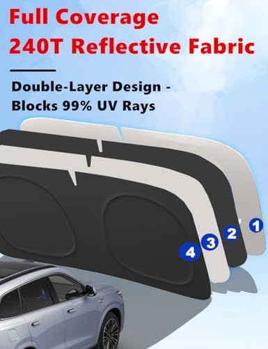 Windshield Sun Shade for Ford Focus 2012-2018 Hatchback, 4-Layer 240T Foldable UV Block Car Accessory - Image 5