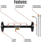 Westinghouse Universal 16" Pressure Washer Undercarriage Cleaner and Water Broom Attachment - 4400 PSI, 1/4" Connector - for Gas and Electric Pressure Washers - Image 4