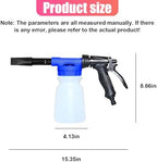 YoRise Car Wash Foam Gun, Adjustable Foam Cannon for Hose, Car Wash Sprayer with 6 Levels of Foams Concentration, Car Washing Soap Sprayer Connect to Any Garden Hose (Blue) - Image 2