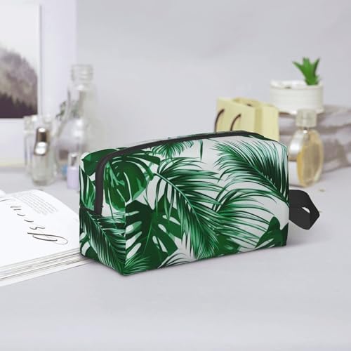 Tropical Palm Leaf Makeup Bag - Durable 600D Oxford Fabric Travel Cosmetic Bag, Shockproof Foam Padded Toiletry Organizer for Gym & Daily Use 10x6.2x4.9 Inch - Image 7