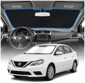 for Nissan Sentra 2014-2019 Sun Shade Windshield Cover - Custom Fit Sentra Accessories 2014-2019 Sunshade Foldable UV Protection & Heat Shield Sun Visor Accessories by Unknown