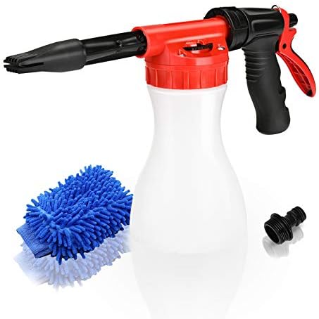 Car Foam Gun, Juqiboom - Adjustable Ratio Dial Car Snow Soap Gun Fit Low Water Pressure Universal Standard Garden Hose, Blaster Car Washer Sprayer for Home Garden Use by Juqiboom