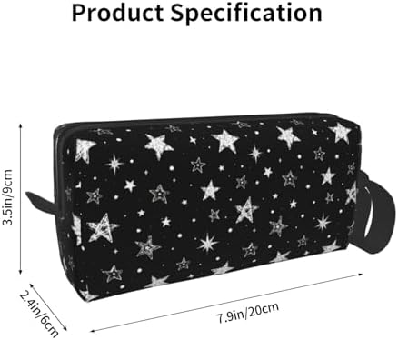 Cute Doodle Stars Makeup Bag for Women with Wrist Strap | Durable 600D Oxford Fabric, Impact-Resistant & Compact, Travel Cosmetic & Makeup Organizer for Gym & Daily Use - Image 3