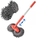 Double Head Car Wash Mop with Long Handle 360°Rotating Car Wash Brush Chenille Microfiber Cleaning Kit Not Hurt Paint Scratch Free(Single Set Mop) by Wang+Damai