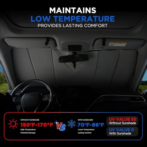 MAIKER OFF ROAD Windshield Sunshade Compatible with Toyota Camry 2018-2025 - Image 6