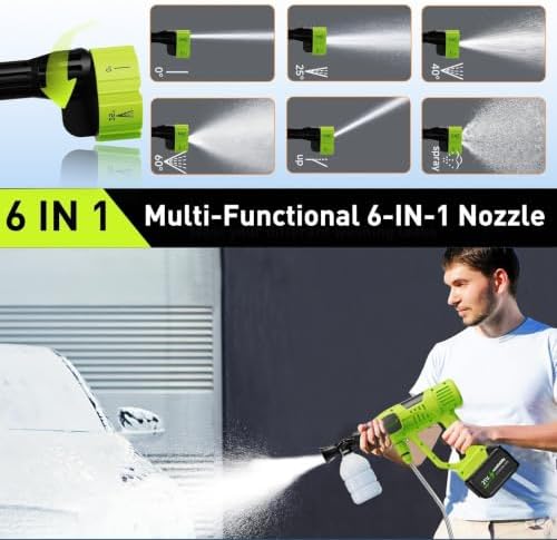 Cordless Car Washer, 1100PSI, Portable Cleaning Tool with 6-in-1 Nozzle - Image 4