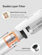 Aspiron Cordless Handheld Vacuum, 24KPA Powerful Car Vacuum, 2-Speed, 2 Charging Methods, Wireless Charger, Ergonomic Handle, Portable Rechargeable Vacuum Cleaner for Car, Home, Ivory - Image 4