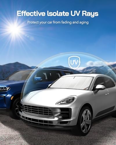 Pigenius Windshield Sun Shade for Toyota RAV4 2019-2025; RAV4 Prime 2021-2024. Full Coverage Rearview Mirror Shade for Ultimate Protection - Image 5