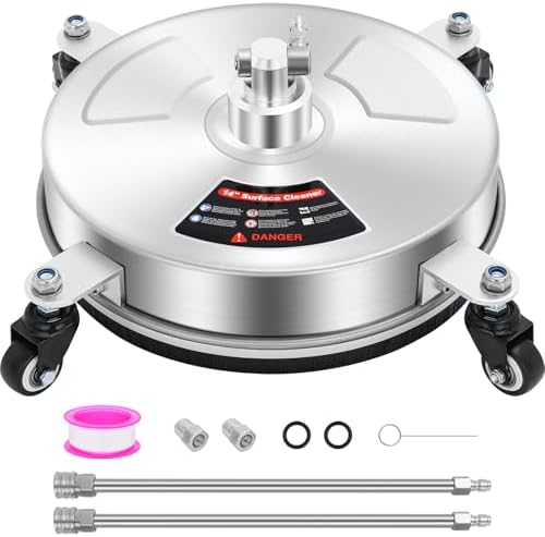 Dalmbox 14" Pressure Washer Surface Cleaner, 4 Wheels, 1/4" Quick-Connect by Dalmbox