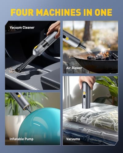 AUXITO Car Vacuum Cleaner - Portable Handheld Vacuum Cleaner 14000Pa Suction Power, Blow & Suction 2 in 1 Mini Vacuum Cleaner Hand Held Vacuum for Car, Home, Pet, Office, Gifts for Men (Silver) - Image 3