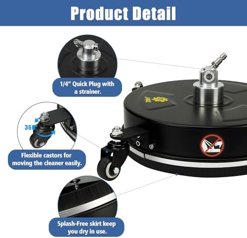 JANZ 14'' Black Pressure Washer Surface Cleaner - Image 3