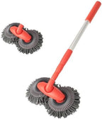 Retractable Double Head Car Wash Brush 360° Rotating Long Handle Car Cleaning Kit Brush Chenille Microfiber Car Wash Mop Not Hurt Paint Scratch Free((Single Set + 1 Spare Brush Head) by Wang+Damai