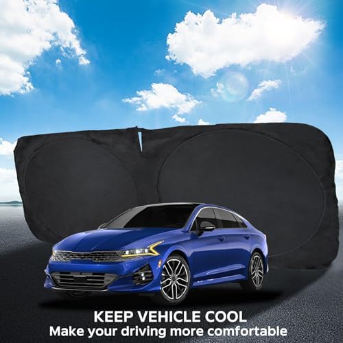 Windshield Sun Shade for 2021-2026 KIA K5/Hyundai Sonata Front Sunshade - Image 4