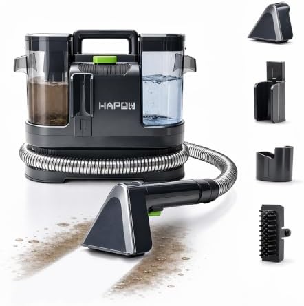 HAPOW Carpet Cleaner Machine, 18Kpa Portable Upholstery Cleaner for Couch Car fabric Furniture Mattress Area Rugs Pets Spot Extractor, with Dual Water Tanks, Cleaning Tool and Self Cleaning by Unknown