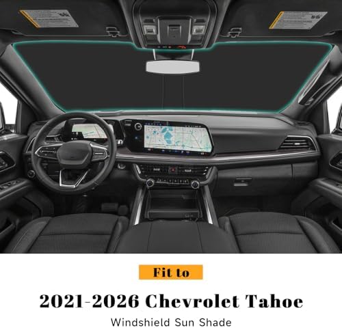 Car Windshield Sun Shade for Chevy 2021-2025 2026 Tahoe Accessories (OEM Design) Reflective Foldable Heat Insulation Sunshade for Ultimate Protection - Image 2