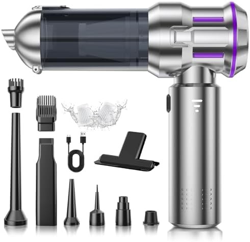 Handheld Vacuum Cleaner, 28000Pa 4 in 1 Handheld Vacuum Cordless, One-Touch Dust Removal, 3 Speeds Brushless Motor Mini Vacuum, Car Vacuum Portable Cordless for Office, Home, Kitchen, Car, Pet Hair by Unknown