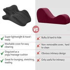27° Couple Pillow - Memory Foam Intimacy Wedge - Enhanced Comfort & Sweet Spot Positions, Includes Eye Mask & Earplugs,Blue - Image 5