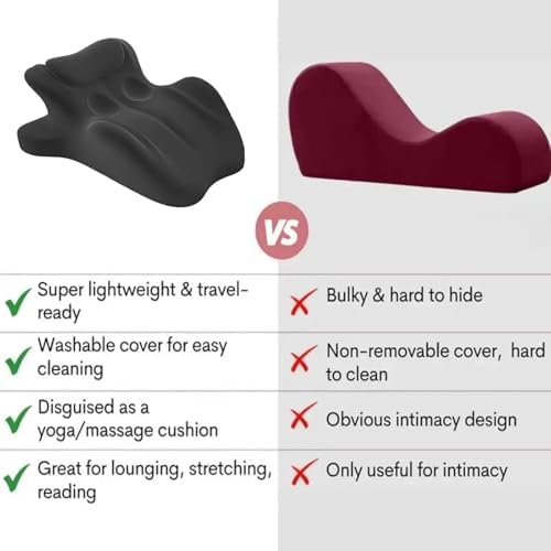 27° Couples Pillow: Unleash Intimacy & Ultimate Comfort! Premium Memory Foam Sweet Spot Wedge for Enhanced Sex, Supports Multiple Positions. Includes Free Sleep Mask & Earplugs,Green - Image 5