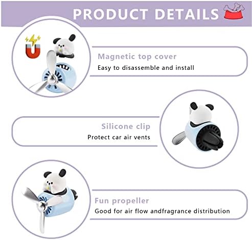 Car Air Fresheners Cute Cartoon White Puppy Pilot Car Diffuser Rotating Propeller Automotive Air Outlet Fan Creative Car Perfume Decoration Funny Car Interior Accessories - Image 3