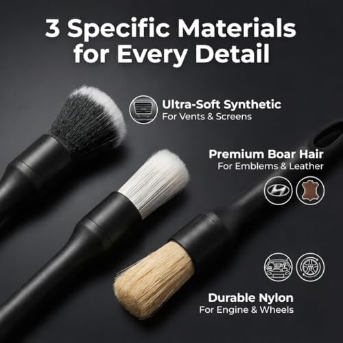 10-Piece Car Interior Cleaning Kit Boar Hair Vent Detailing Set - Image 2
