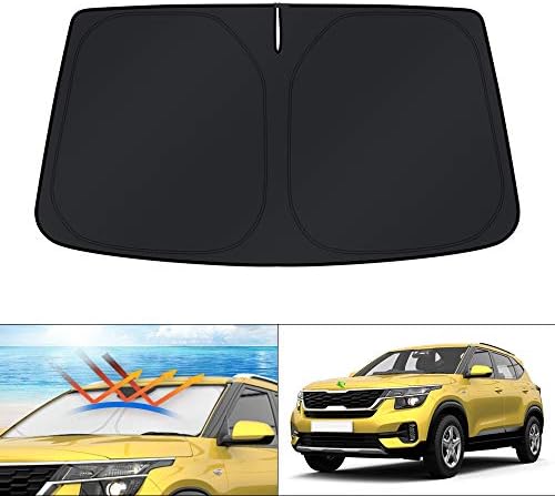 KUST Windshield Sun Shade for 2021 2022 2023 2024 2025 2026 Kia Seltos Custom Fit Window Accessories Shade Sun Visor Protector Foldable Block UV Rays by KUST