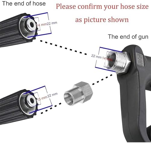 M MINGLE Replacement Pressure Washer Gun with Extension Wand, M22 15mm or M22 14mm Fitting, 5 Nozzle Tips, 40 Inch, 4000 PSI (Pack of 2) - Image 4