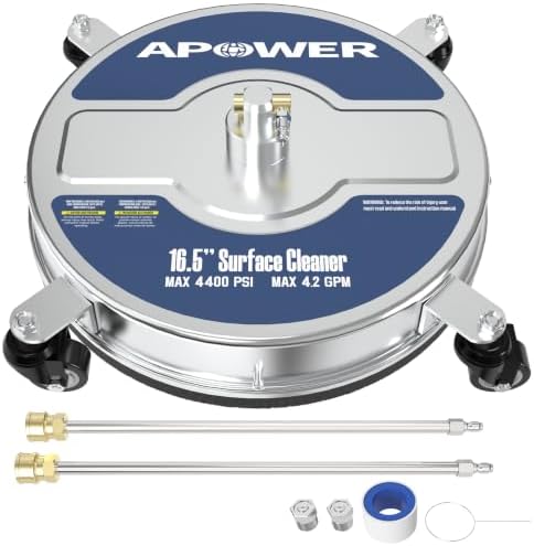 16.5" Pressure Washer Surface Cleaner Attachment with 4 Wheels by APOWER