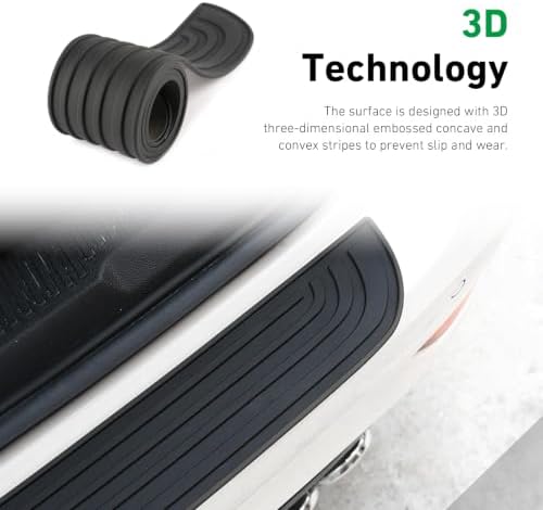 Rear Bumper Protector, Rubber Anti-Scratch Trunk Guard, Non-Slip Door Sill Protection Strip, Universal Automotive Exterior Accessories for Car SUV Truck (40.9 x3.1 Inch) - Image 4
