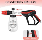 Sooprinse Short Pressure Washer Gun with Foam Cannon, Foam Cannon for Pressure Washer, 1/4 Inch Quick Connector, 5 Nozzle Tips with Car Wash Mitt, 1 Liter - Image 7