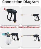 Sooprinse High Pressure Washer Gun 3000 PSI Max, Power Washer Short Gun with 1/4 Inch Quick Connector, M22-14 - Image 5
