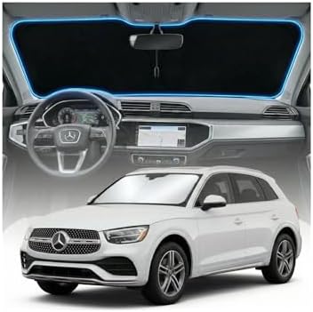 for Mercedes Benz GLC Sun Shade Windshield Cover - Custom Fit GLC 260 GLC 300 GLK-Class Accessories 2016-2024 2025 Sunshade Foldable UV Protection & Heat Shield Sun Visor Accessories by Unknown