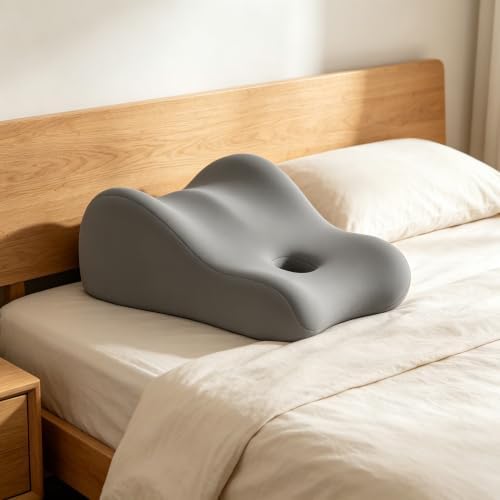 2026 New Ergonomic Natural Latex Pillow for Adults & Pregnancy | Multi-Position Support Cushion for Sleeping, Lounging, Reading & Couples | Removable Washable Cover (Dark Gray) - Image 4