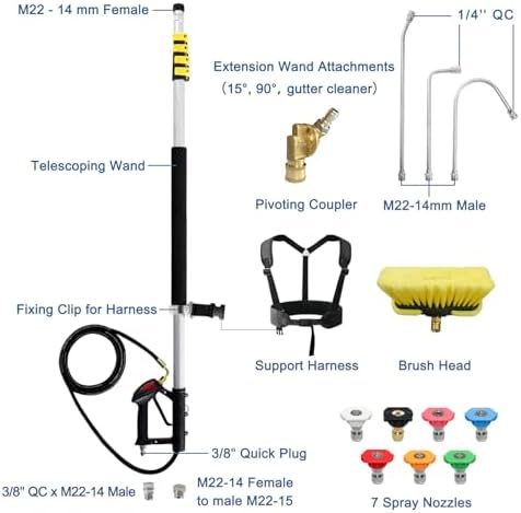 JANZ 24 FT Pressure Washer Telescoping Wand with 3 Extension Wands - Image 5