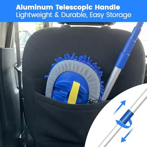 42" Car Wash Brush, Portable Car Wash Mop with Ultralight Telescopic Handle - Image 4