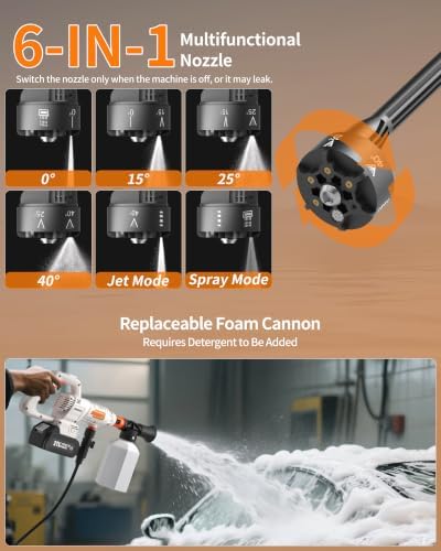 Cordless Pressure Washer Battery Powered; 1500PSI Brushless Power Washer - Image 3